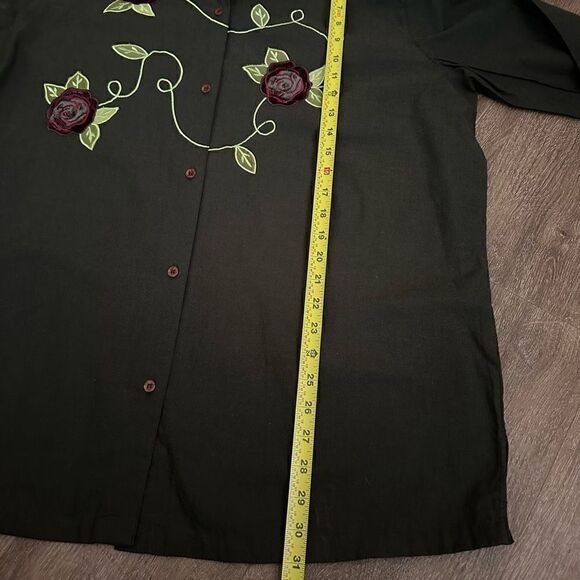 Vintage Women’s Bobbie Brooks Rose and Sequins Embroidered Button up Shirt Sz XL - Picture 6 of 6